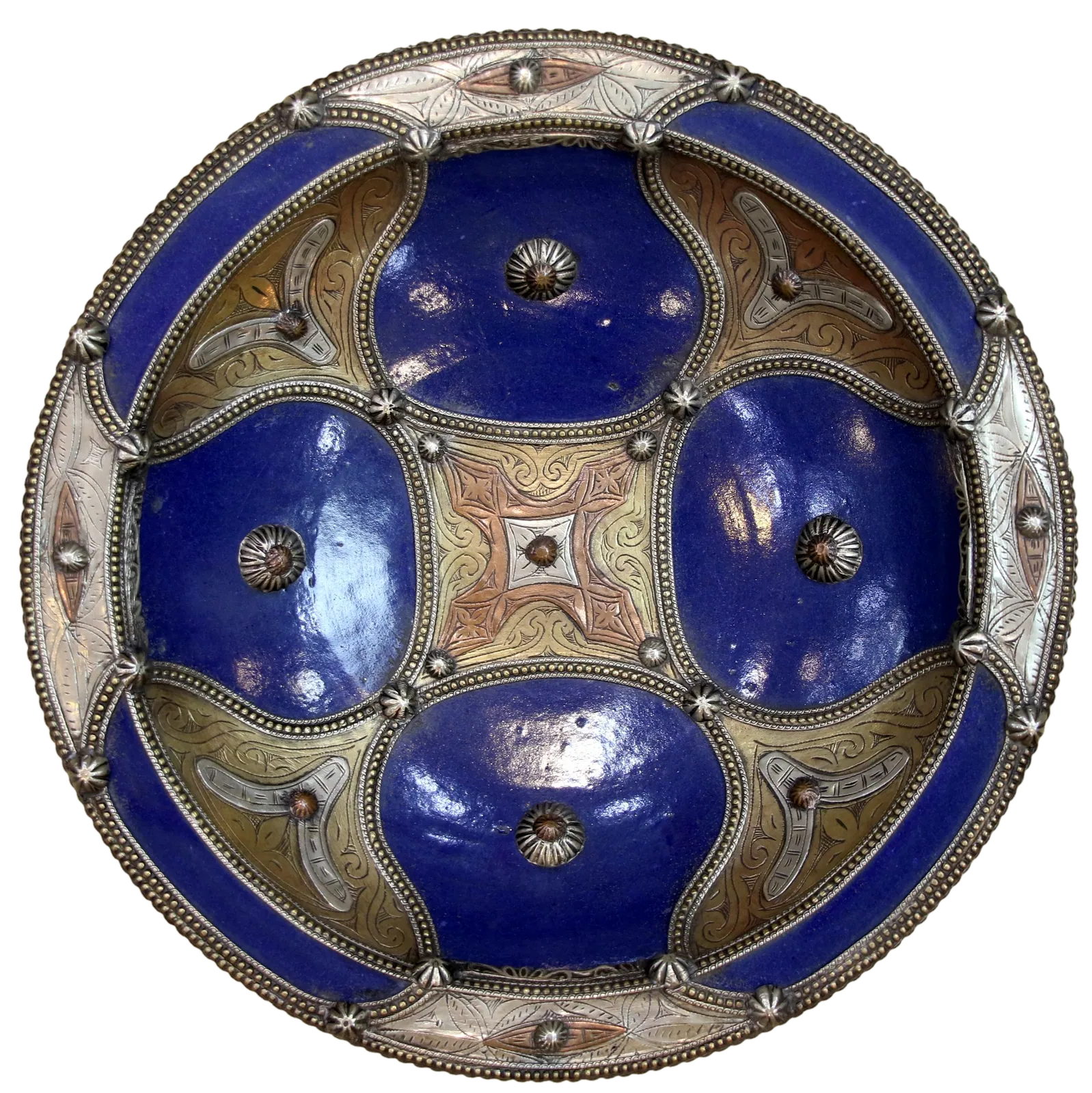 Plat serti — Cobalt quadrilobé