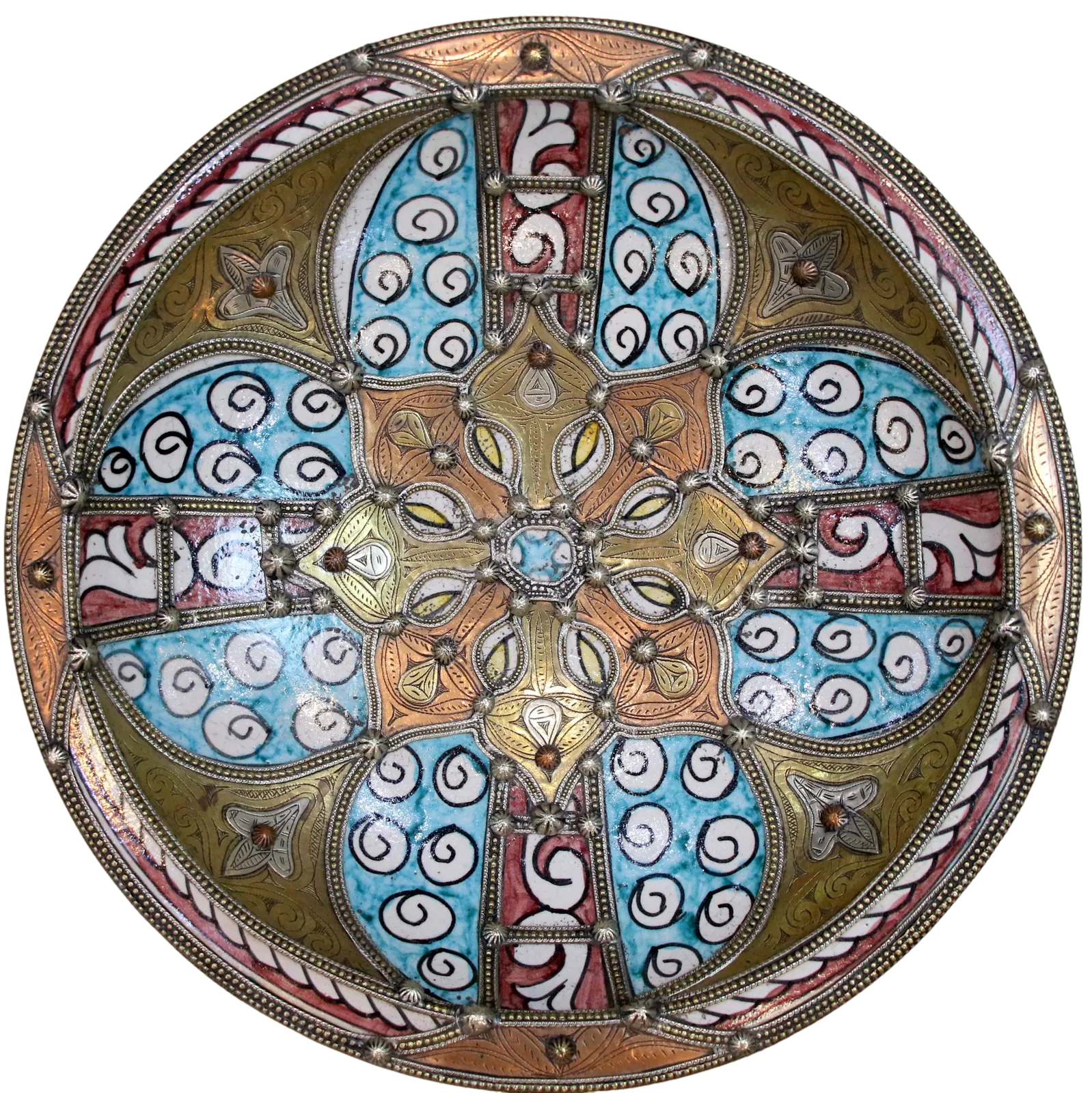 Plat serti — Croix turquoise