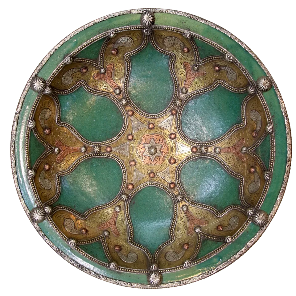 Plat serti — Vert céladon