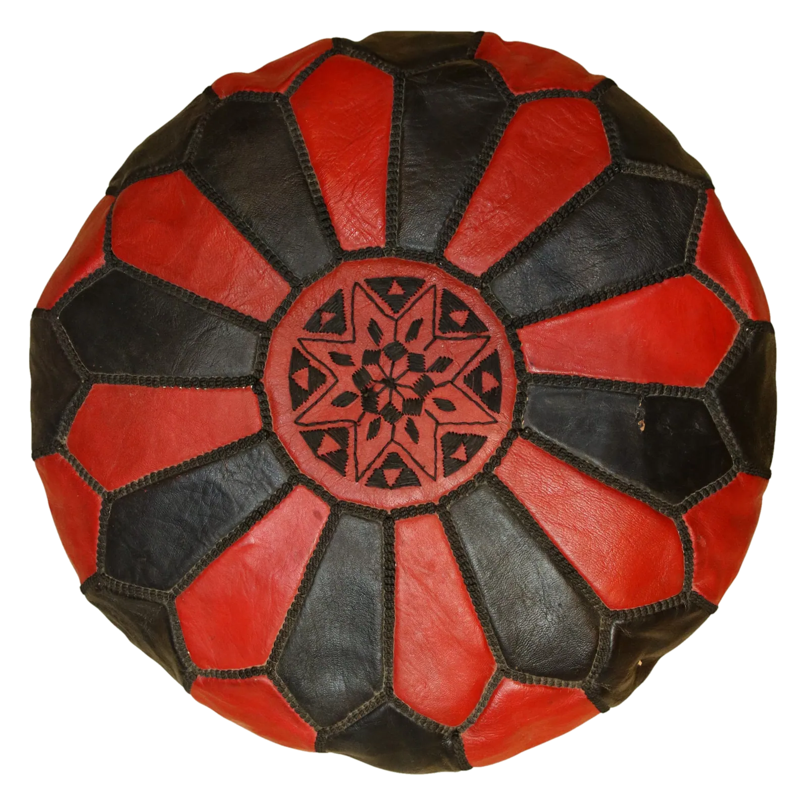 Pouf Rosace rouge & noir