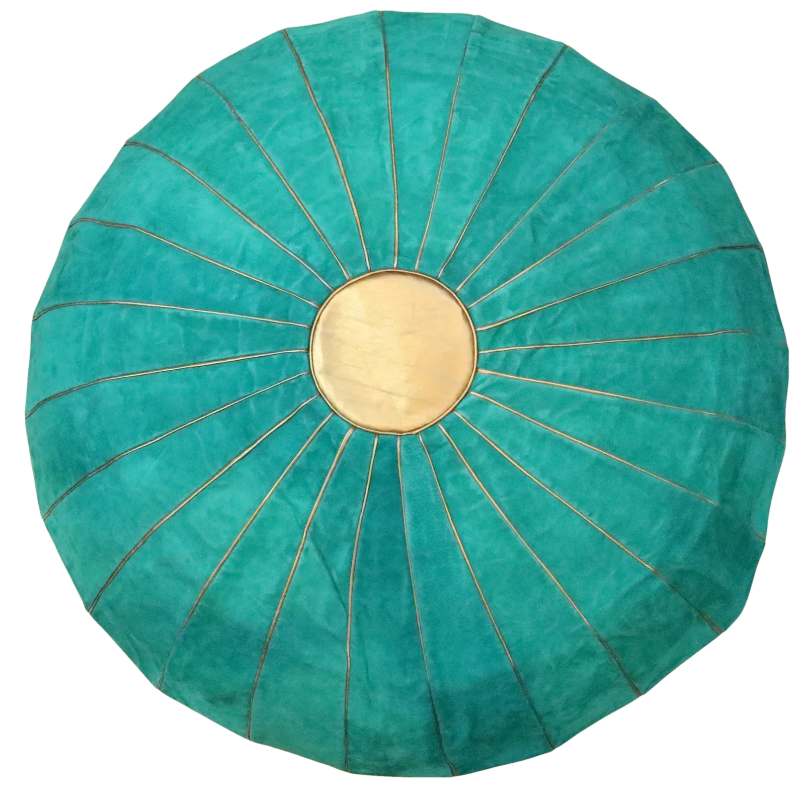 Pouf Rayon — Turquoise & or