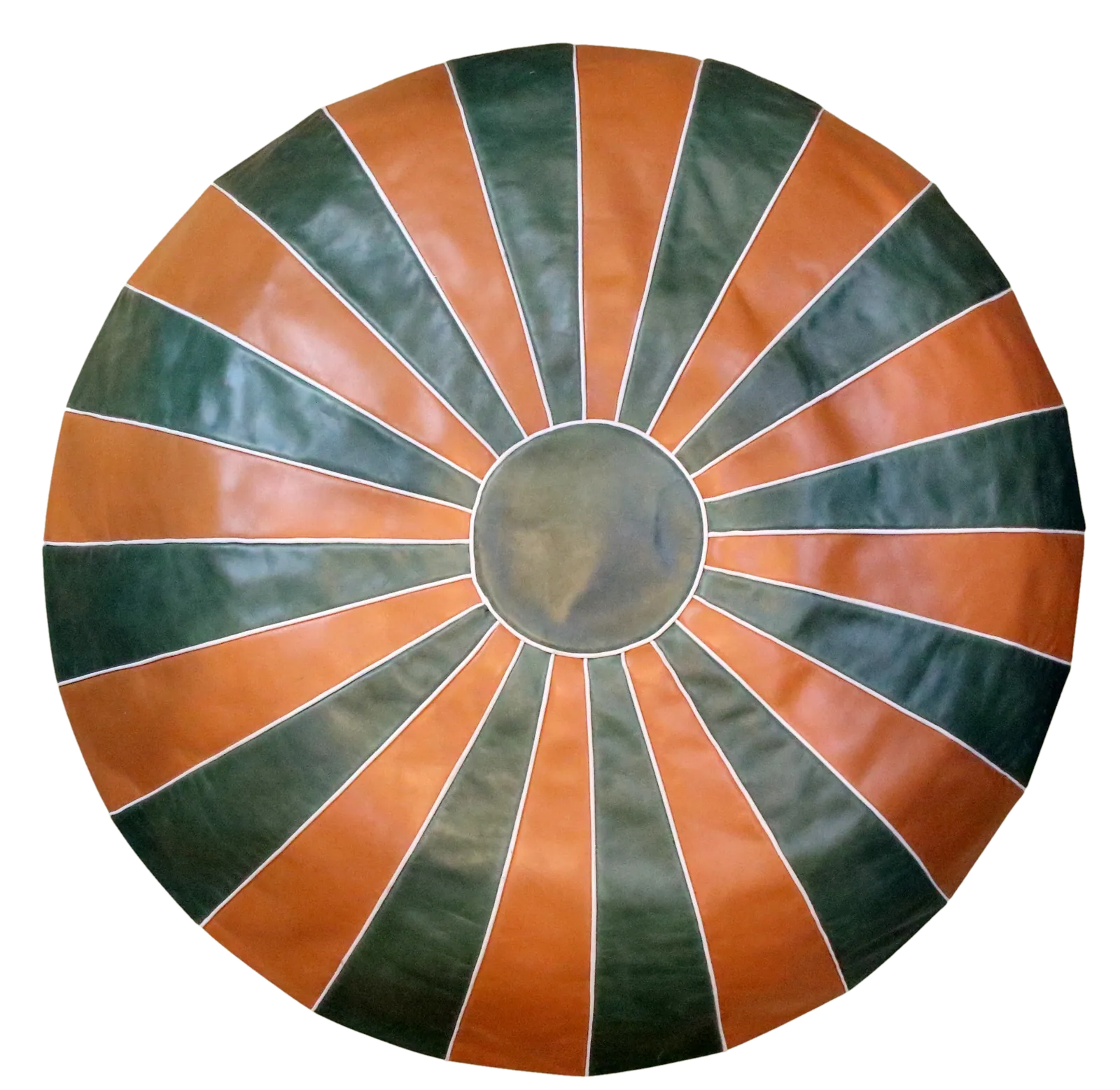 Pouf Quartiers — Vert, orange & noir