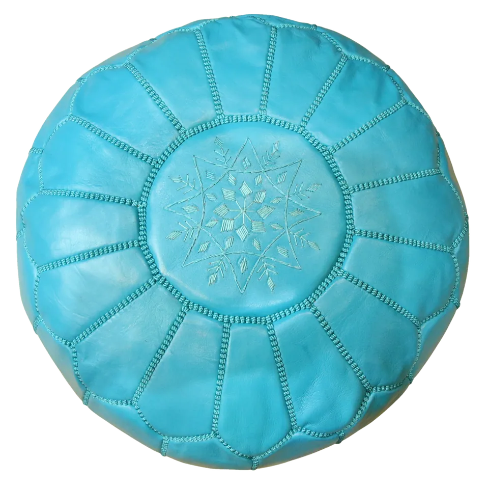 Pouf Étoile — Bleu lagon